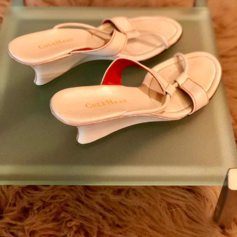 Cole Haan White Leather Sandal